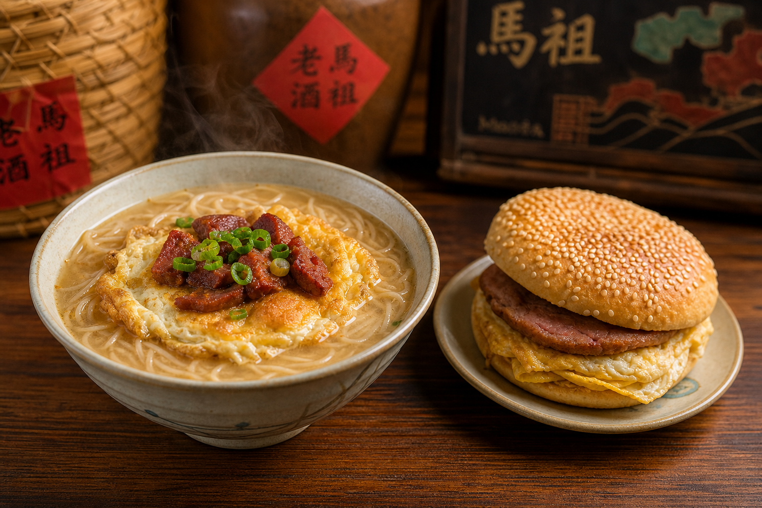 馬祖經典美食:老酒麵線與繼光餅漢堡
