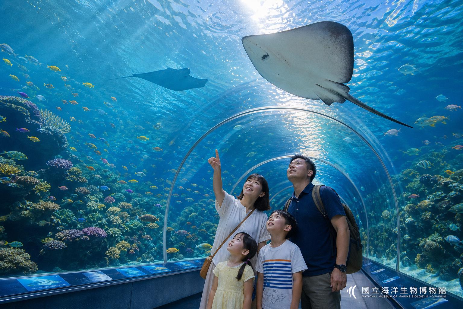 屏東海生館珊瑚王國海底隧道，夢幻水中世界