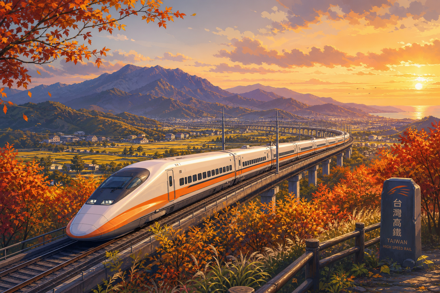 秋日台灣火車旅行：高鐵與台鐵縱貫線的沿途風景